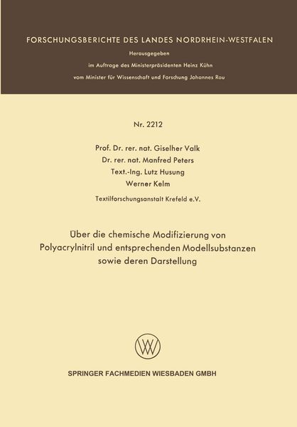 Produktbild: &Uuml;ber die chemische Modifizierung von Polyacrylnitril und entsprechenden Modellsubstanzen sowie deren Darstellung