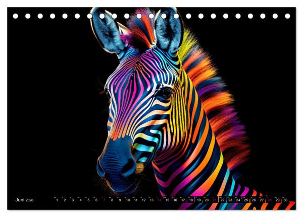 Produktbild: ZEBRAS - Modern Art (Tischkalender 2026 DIN A5 quer), CALVENDO Monatskalender