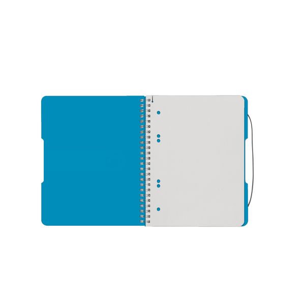 Produktbild: Herlitz Spiralblock A5 to go 80 Blatt kariert transparent blau