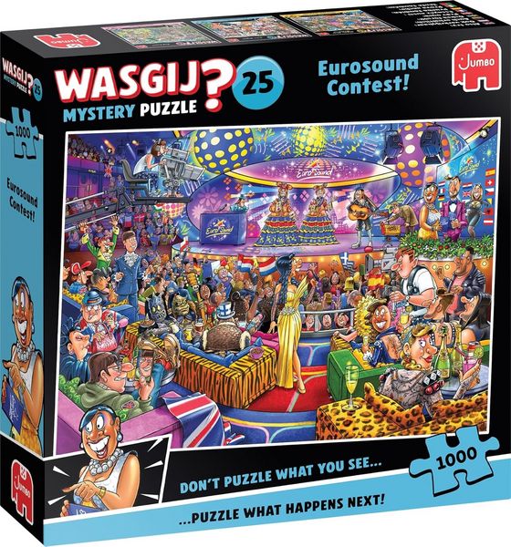 Produktbild: Jumbo 1110100591 - Wasgij Mystery 25, Eurosound Contest, Comic-Puzzle, 1000 Teile