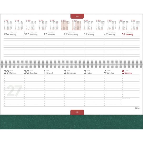 Produktbild: Tisch-Querkalender Nature Line Forest 2026 - Tisch-Kalender - Büro-Kalender quer 29,7x13,5 cm - 1 Woche 2 Seiten - Umwelt-Kalender - mit Hardcover