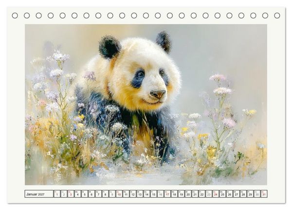 Produktbild: Pandas. Gl&uuml;cksmomente im Reich der B&auml;ren (Tischkalender 2027 DIN A5 quer), CALVENDO Monatskalender