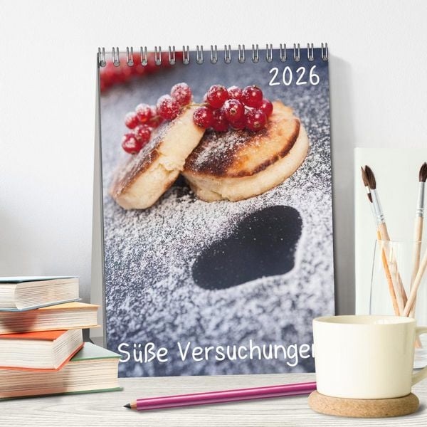 Produktbild: S&uuml;&szlig;e Versuchungen / Geburtstagskalender (Tischkalender 2026 DIN A5 hoch), CALVENDO Monatskalender