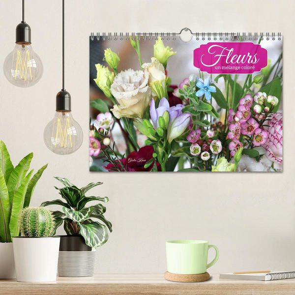 Produktbild: Fleurs - un m&eacute;lange color&eacute; (Calendrier mural 2026 DIN A4 vertical), CALVENDO calendrier mensuel
