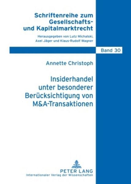 Produktbild: Insiderhandel unter besonderer Ber&uuml;cksichtigung von M&A-Transaktionen