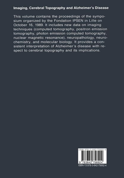 Produktbild: Imaging, Cerebral Topography and Alzheimer&rsquo;s Disease