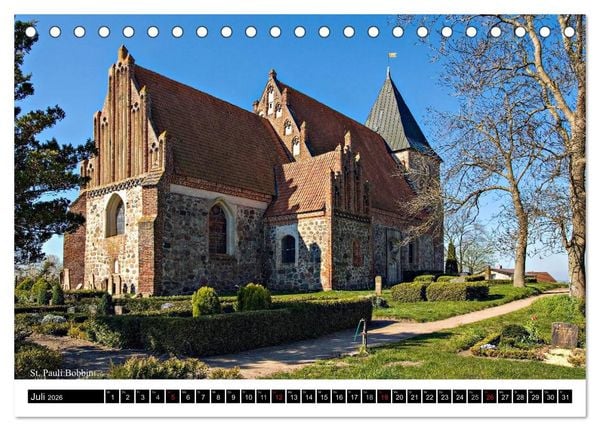 Produktbild: Dorfkirchen auf R&uuml;gen (Tischkalender 2026 DIN A5 quer), CALVENDO Monatskalender