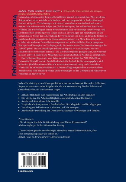 Produktbild: Fehlzeiten-Report 2014