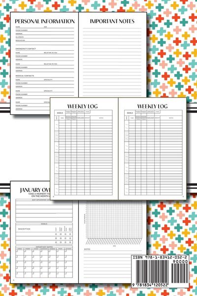 Produktbild: 1-Year Blood Pressure Tracker (Multi-Color Health Crosses)