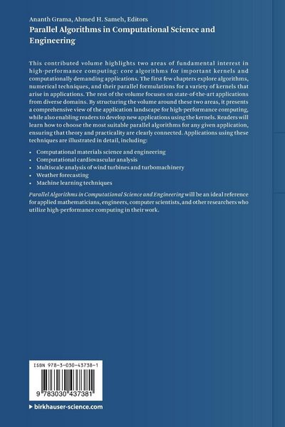 Produktbild: Parallel Algorithms in Computational Science and Engineering