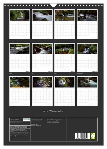 Produktbild: Harzer Wasserwelten (Wandkalender 2026 DIN A3 hoch), CALVENDO Monatskalender