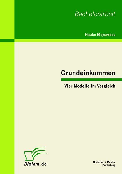 Produktbild: Grundeinkommen: Vier Modelle im Vergleich