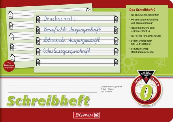 Produktbild: Brunnen Schreibheft A5quer Lin0 16Bl