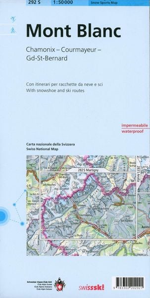 Produktbild: Swisstopo 1 : 50 000 Mont Blanc Carte de sports de neige
