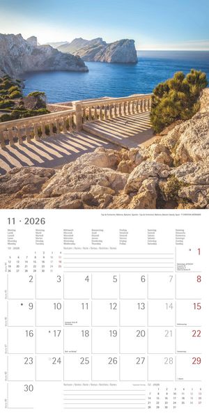 Produktbild: Alpha Edition - Am Meer 2026 Broschürenkalender, 30x30cm, Wandkalender mit Platz für Notizen und Termine, Bilder rund ums Meer, Monatsübersicht und Fe