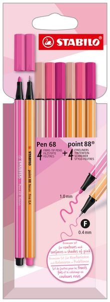 Produktbild: STABILO Pen 68 & point 88 8er Etui Shades of Pink