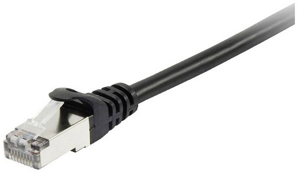 Equip 605599 RJ45 Patchkabel CAT 6 S/FTP 20.00m Schwarz vergoldete Steckkontakte 1St.
