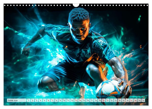 Produktbild: FOOTBALL FEVER Dynamic scenes (Wall Calendar 2026 DIN A3 landscape), CALVENDO 12 Month Wall Calendar