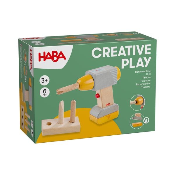 Produktbild: HABA 2012315001 - Creative Play, Bohrmaschine, 6-teilig, Holz