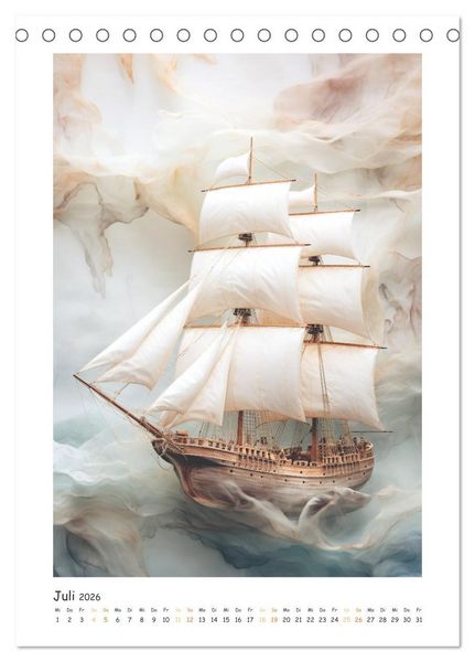 Produktbild: Maritime Kunst (Tischkalender 2026 DIN A5 hoch), CALVENDO Monatskalender