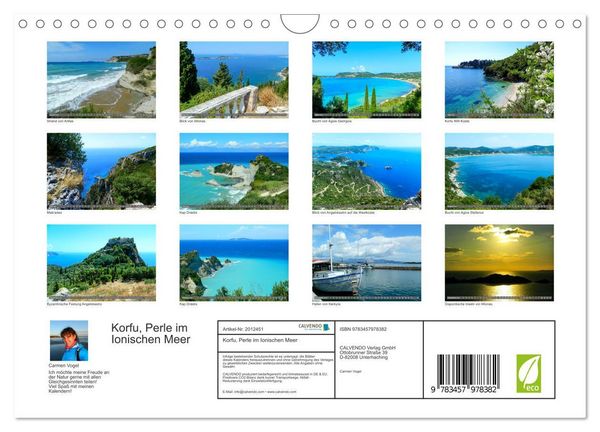 Produktbild: Korfu, Perle im Ionischen Meer (Wandkalender 2026 DIN A4 quer), CALVENDO Monatskalender