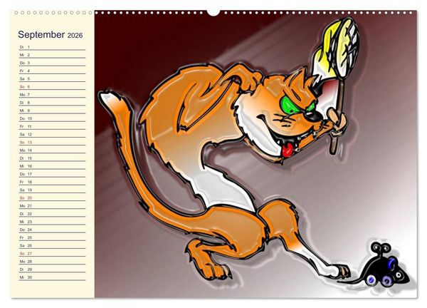 Produktbild: Alles f&uuml;r die Katz! Lustiger Katzen-Planer (hochwertiger Premium Wandkalender 2026 DIN A2 quer), Kunstdruck in Hochglanz