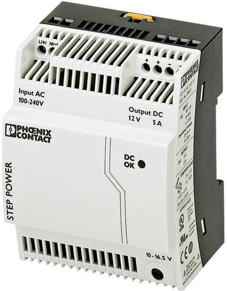 Phoenix Contact STEP-PS/1AC/12DC/5 Hutschienen-Netzteil (DIN-Rail) 12 V/DC 5 A 60 W Anzahl Ausgänge:1 x Inhalt 1 St.