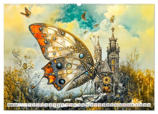 Produktbild: Steampunk Fabelwelten - Magische Kreaturen in Fantasiewelten (hochwertiger Premium Wandkalender 2027 DIN A2 quer), Kunstdruck in Hochglanz