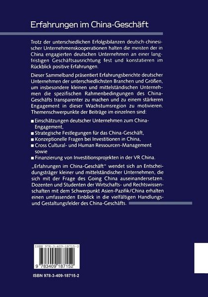 Produktbild: Erfahrungen im China-Gesch&auml;ft