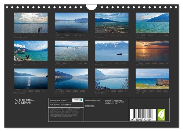 Produktbild: Au fil de l'eau... LAC LEMAN (Calendrier mural 2027 DIN A4 vertical), CALVENDO calendrier mensuel