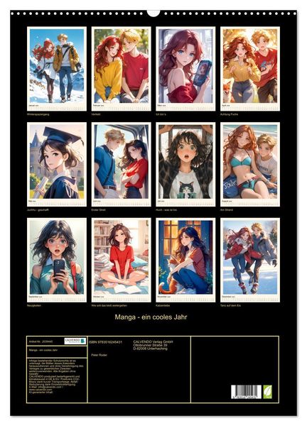 Produktbild: Manga - ein cooles Jahr (Wandkalender 2026 DIN A2 hoch), CALVENDO Monatskalender