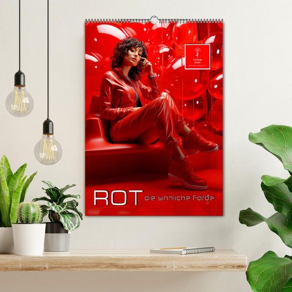 Produktbild: Rot, die sinnliche Farbe (Wandkalender 2026 DIN A2 hoch), CALVENDO Monatskalender