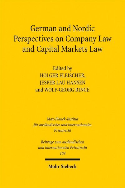 Produktbild: German and Nordic Perspectives on Company Law and Capital Markets Law