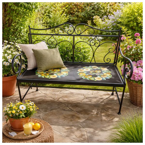 Produktbild: HTI-Living Gartenbank Menton Schwarz Gartenbank Menton Schwarz