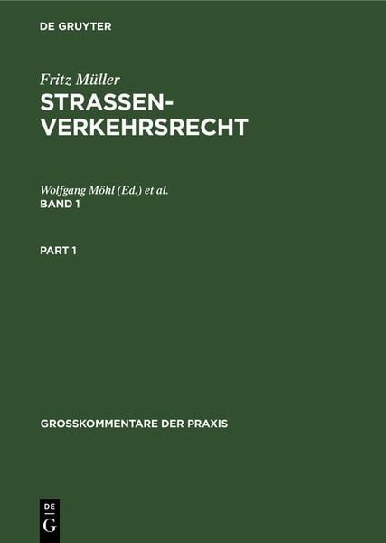 Produktbild: Fritz M&uuml;ller: Stra&szlig;enverkehrsrecht. Band 1