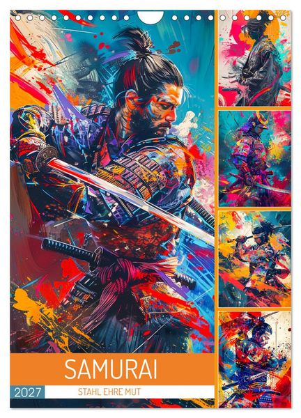 Produktbild: Samurai - Stahl Ehre Mut (Wandkalender 2027 DIN A4 hoch), CALVENDO Monatskalender