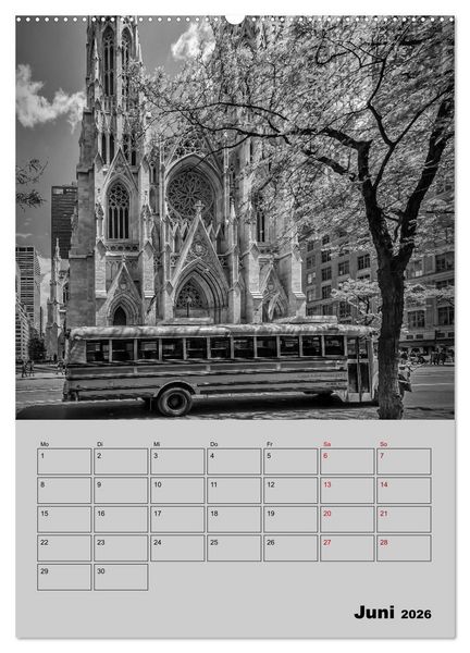 Produktbild: NEW YORK CITY Monochrome Stadtansichten (Wandkalender 2026 DIN A2 hoch), CALVENDO Monatskalender