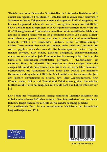 Produktbild: Wilhelm Emmanuel von Kettelers Schriften