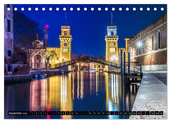 Produktbild: Venedig - Pal&auml;ste, Br&uuml;cken und Kan&auml;le (Tischkalender 2026 DIN A5 quer), CALVENDO Monatskalender