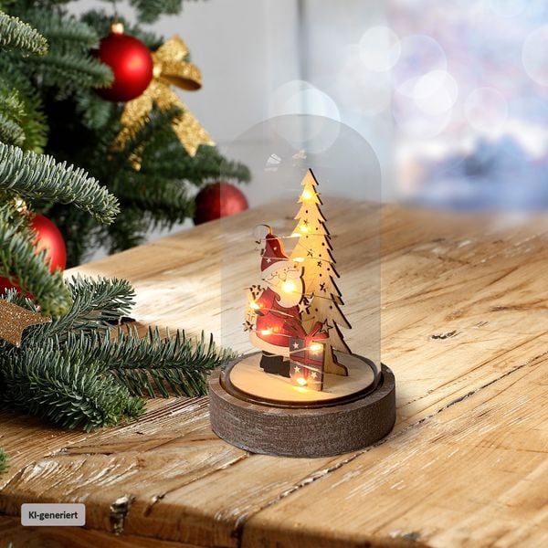 Produktbild: HTI-Living Beleuchtete Weihnachtsdekoration Weihnachtsmann mit Geschenk