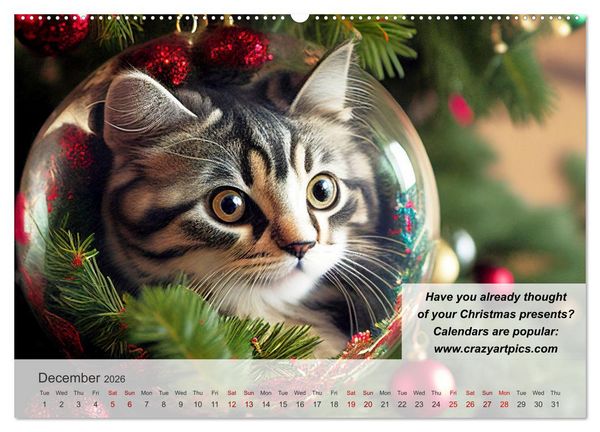 Produktbild: The humoristic cat guide (Wall Calendar 2026 DIN A2 landscape), CALVENDO 12 Month Wall Calendar