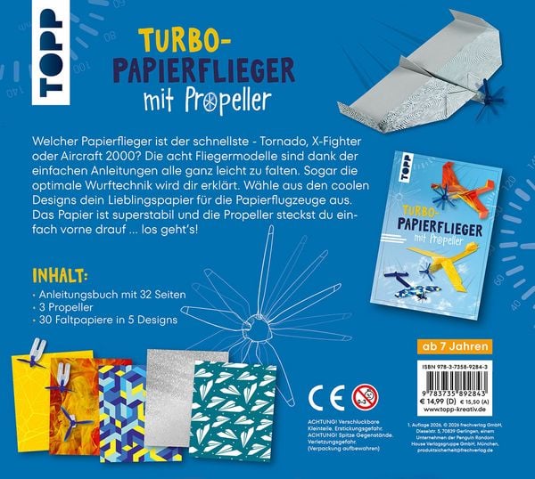 Produktbild: Kreativ-Set Turbo-Papierflieger mit Propeller