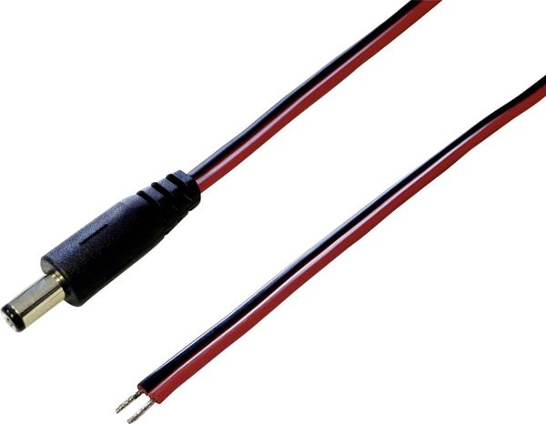 BKL Electronic 072016 Niedervolt-Anschlusskabel Niedervolt-Stecker - offene Kabelenden 5.5 mm 2.1 mm 2.1 mm 2.00 m 1 St.