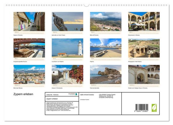 Produktbild: Zypern erleben (hochwertiger Premium Wandkalender 2026 DIN A2 quer), Kunstdruck in Hochglanz