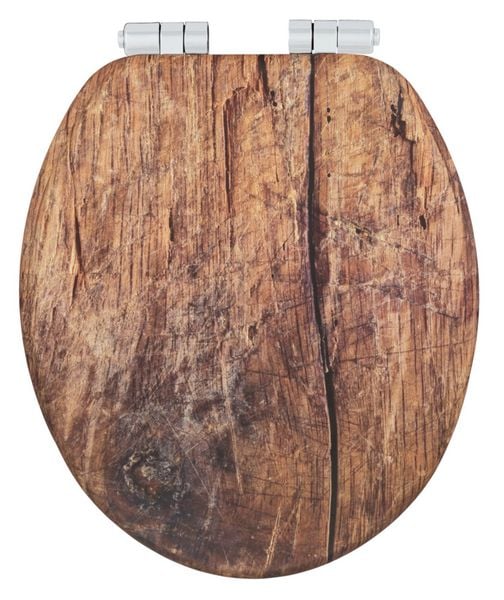 WC-Sitz Mod. Rustic Braun, aus zertifiziertem MDF