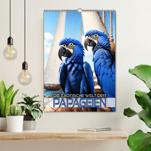 Produktbild: Die exotische Welt der Papageien (Wandkalender 2026 DIN A2 hoch), CALVENDO Monatskalender