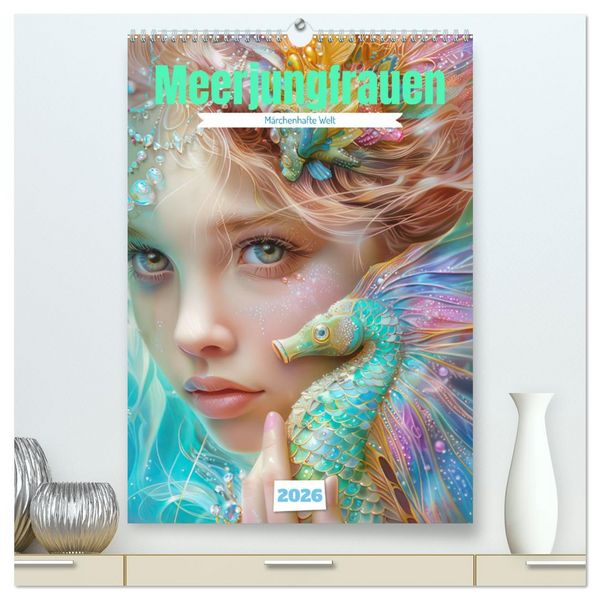 Produktbild: Meerjungfrauen - M&auml;rchenhafte Welt (hochwertiger Premium Wandkalender 2026 DIN A2 hoch), Kunstdruck in Hochglanz