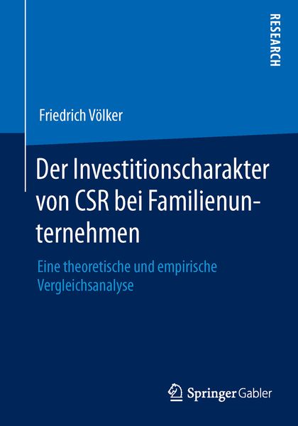Produktbild: Der Investitionscharakter von CSR bei Familienunternehmen