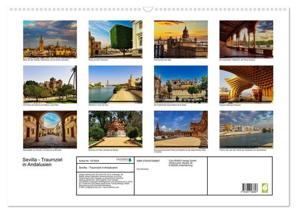 Produktbild: Sevilla - Traumziel in Andalusien (Wandkalender 2026 DIN A2 quer), CALVENDO Monatskalender