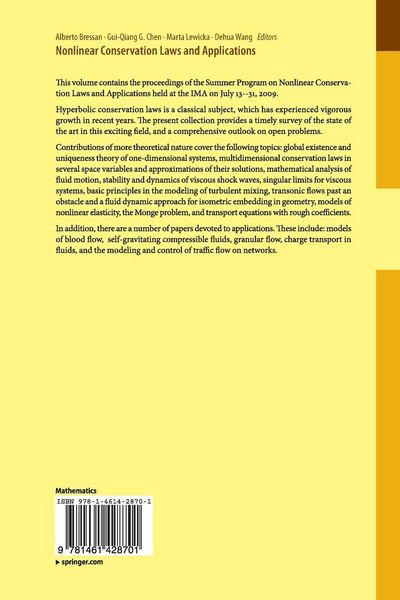 Produktbild: Nonlinear Conservation Laws and Applications